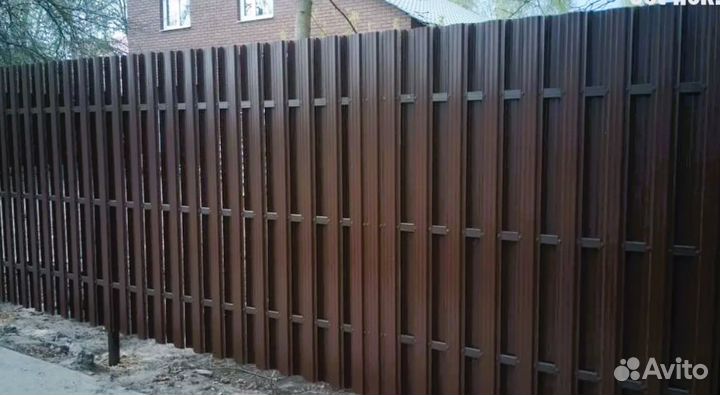 Забор из евроштакетника цена под ключ