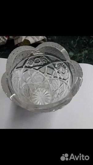 Хрустальная ваза и стаканчики СССР