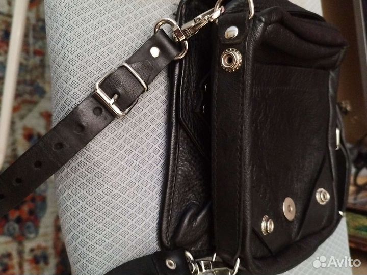 Поясная мото сумка Данди кожа