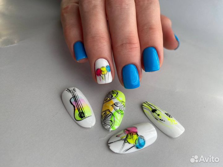 Наращивание ногтей, педикюр, маникюр