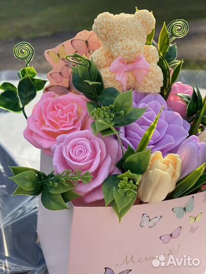 Букет из мыльных цветов