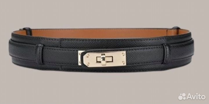 Ремень женский кожаный черный