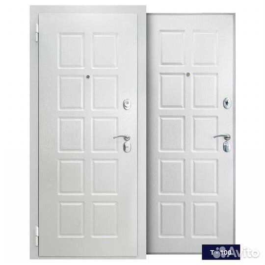Дверь белая входная металлическая