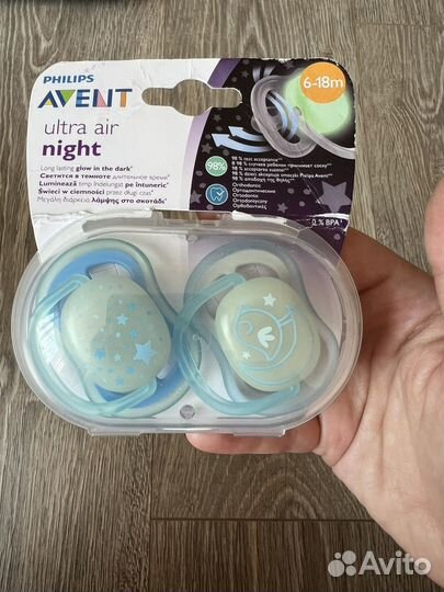 Пустышка avent night 6 18 новая