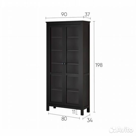 Шкаф буфет витрина IKEA hemnes хемнэс массив