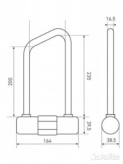 Замок для велосипеда, самоката u-lock