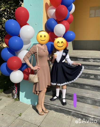 Школьный сарафан 146 синий