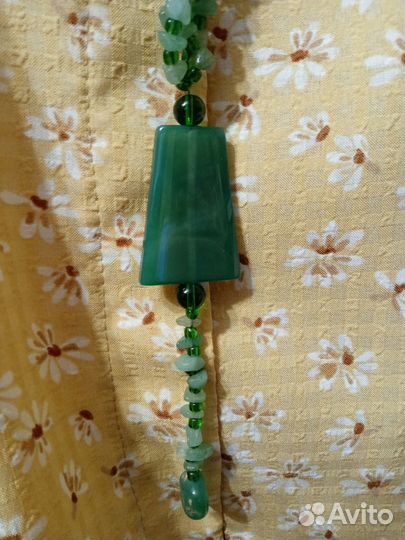 Бусы зеленые. Агат