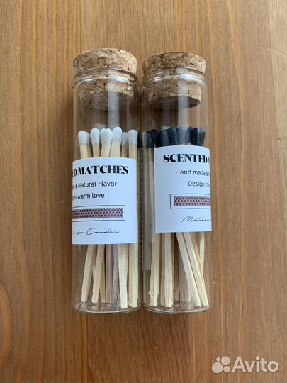 Спички цветные 7,5см в стеклянной колбе для свечей