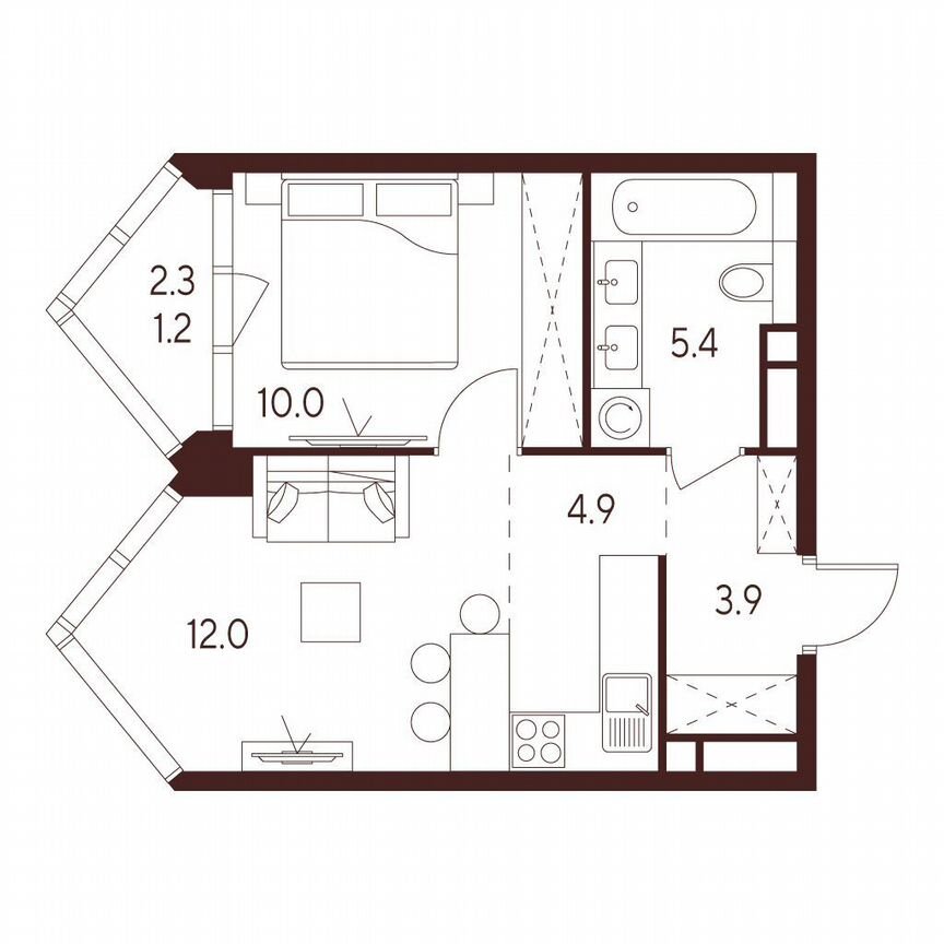 1-к. квартира, 36,2 м², 21/28 эт.