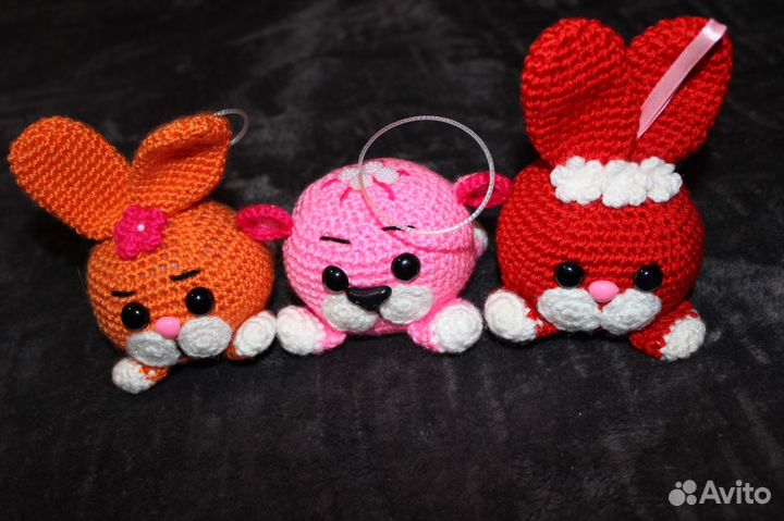 Вязаные игрушки ручной работы, мочалки именные