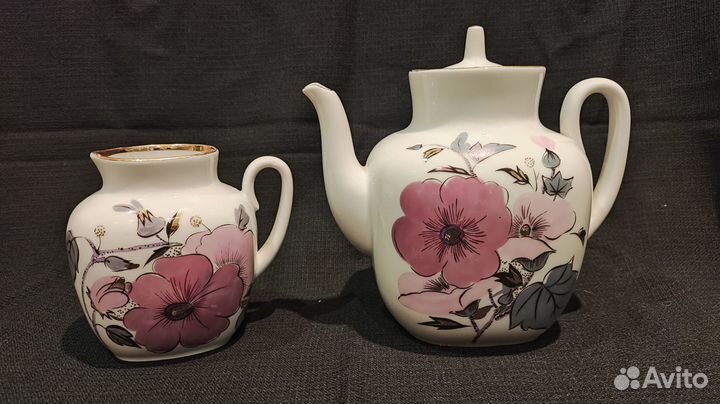 Чайник и молочник лфз Ветка шиповника СССР