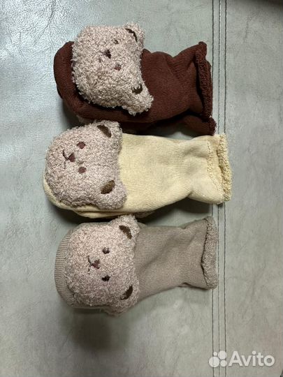 Зимние теплые детские носки со стопами