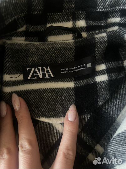 Рубашка утепленная в клетку Zara