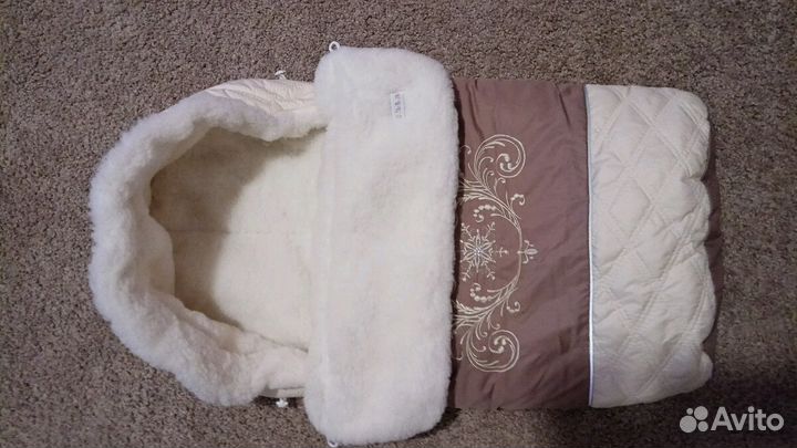 Конверт меховой для новорожденных. Little piople