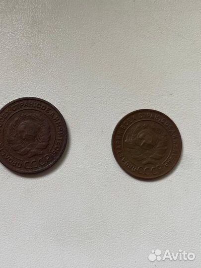 Монета 2 и 1 копейки 1924