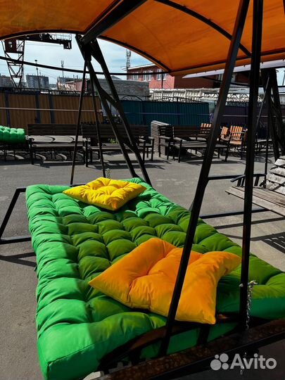 Качеля садовая, раскладная, с мягким сидением