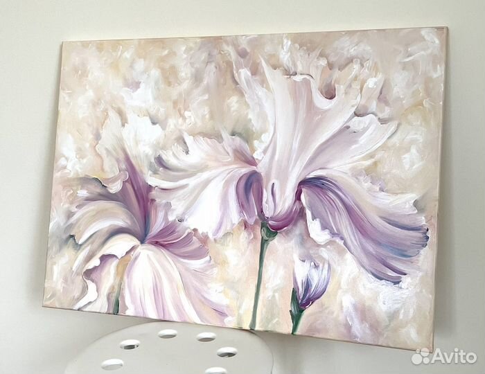 Картина маслом на холсте цветы, 50х70