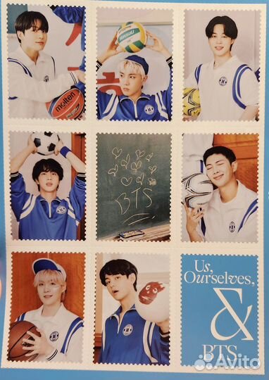 Марки, полароиды,открытки BTS из общего фотофолио