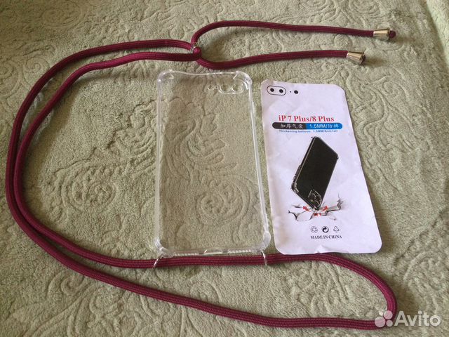 Чехол на iPhone 7 8 plus c ремешком шею/ плечо