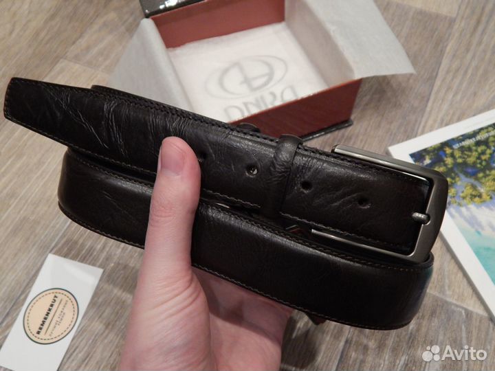 Ремень мужской кожаный коричневый