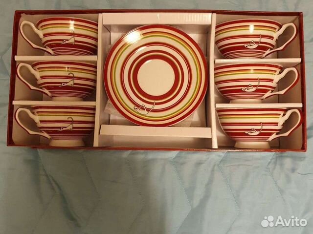 Чайный английский сервиз новый тонкий фарфор