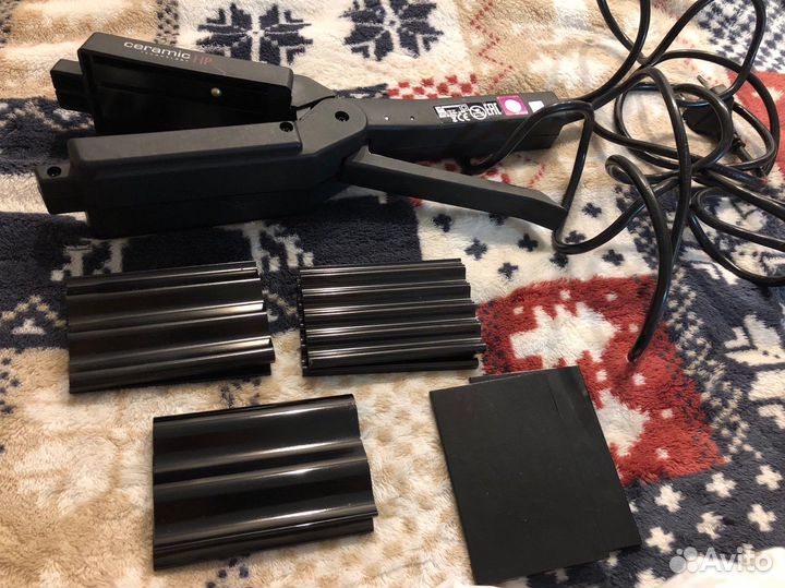 Плойка, утюжок, Широкие щипцы-гофре 4в1