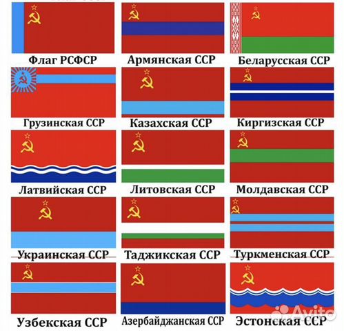 Флаги советских республик ссср фото и название Продам флаги союзных республик сср купить в Воронеже Хобби и отдых Авито