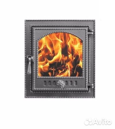 Дверка чугунная каминная 210 (Антрацит)