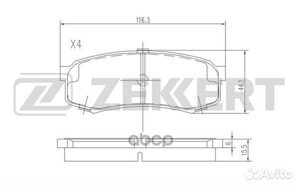 Колодки торм. диск. задн. Mitsubishi Pajero IV