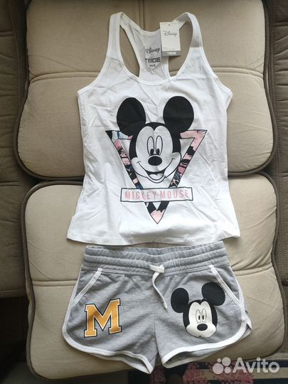 Новый комплект хлопок майка с шортами Твоё Disney