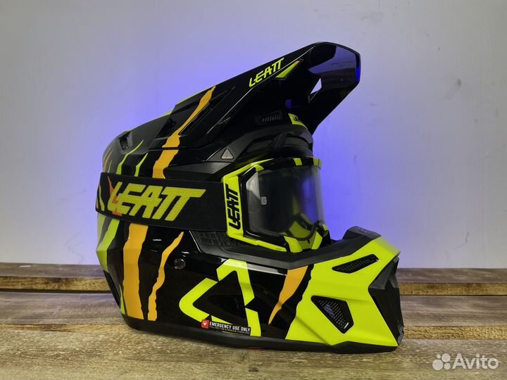 Мотошлем Leatt Moto 8.5 Helmet Kit Tiger + Очки
