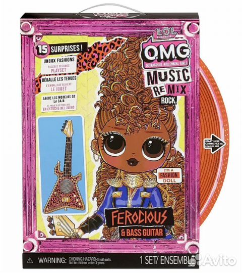 Кукла LOL.OMG Remix Rock Ferocious and Bass Guitar