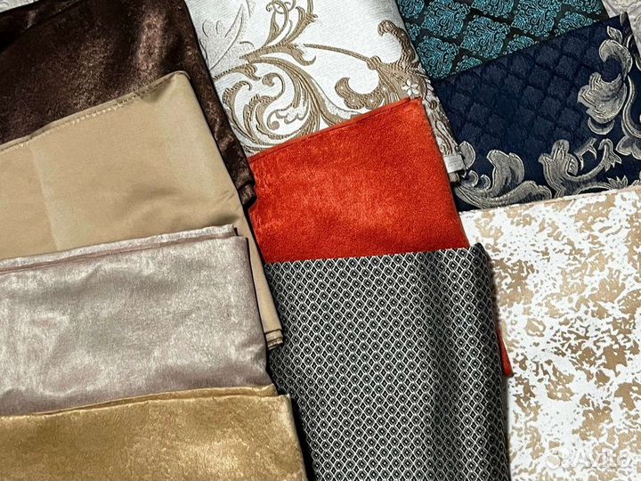 Лоскуты шторных тканей в ассортименте