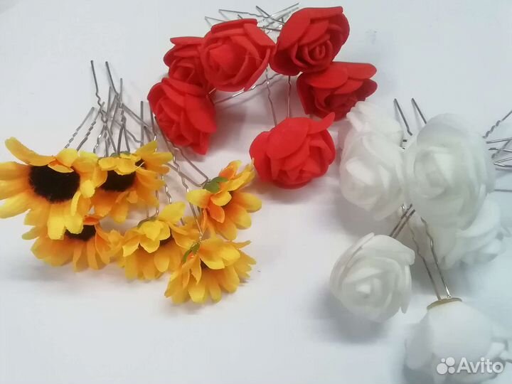 Шпильки д/в цветы, заколка искуств волосы, колье