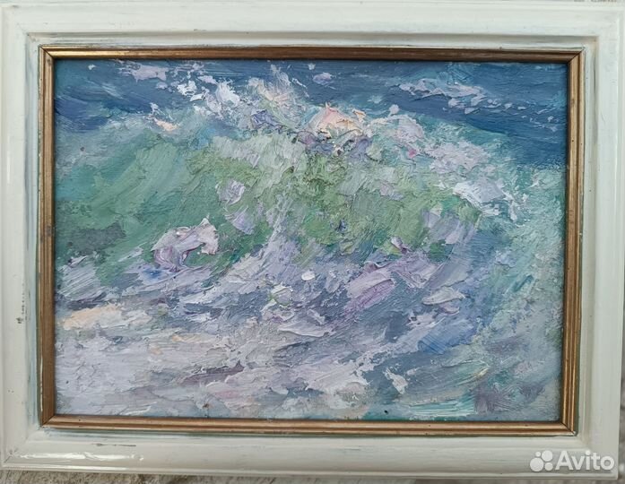 Этюд, море 15х20, картон, масло, 