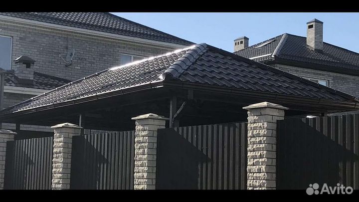 Навес из металлочерепицы