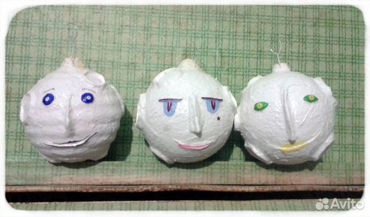 Ёлочные игрушки из папье-маше