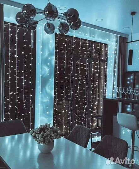 Гирлянда штора светодиодная 