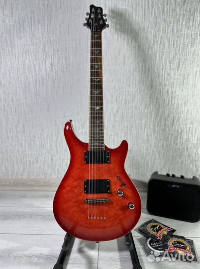 Электрогитара Вклейка Птичий Глаз Махагон