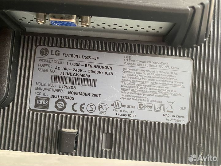 Монитор LG flatron L1753ss