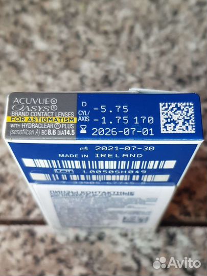 Линзы -5.75 acuvue oasys for Astigmatism (2 шт.)