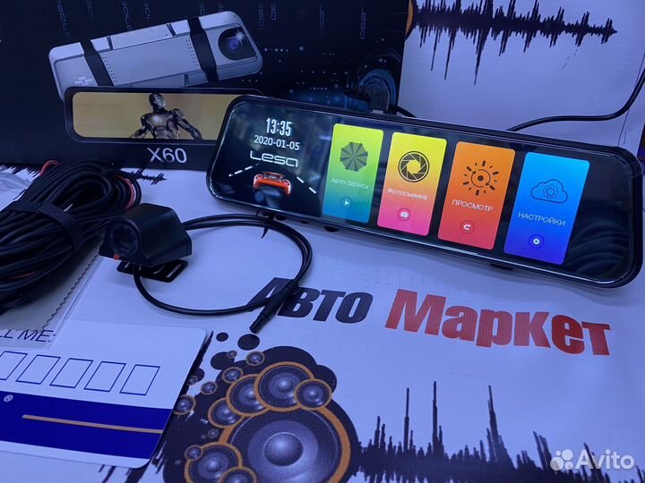 Зеркало регистратор сенсорное с камерой