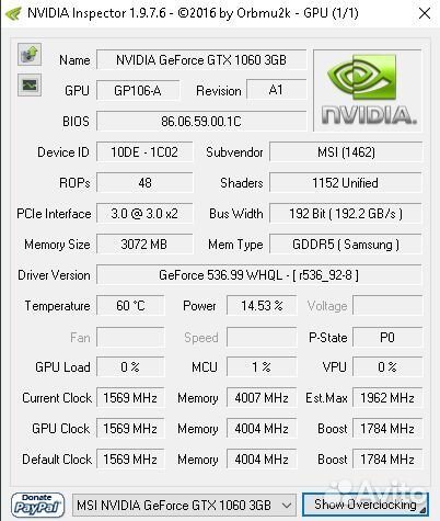 Видеокарта gtx 1060 3gb