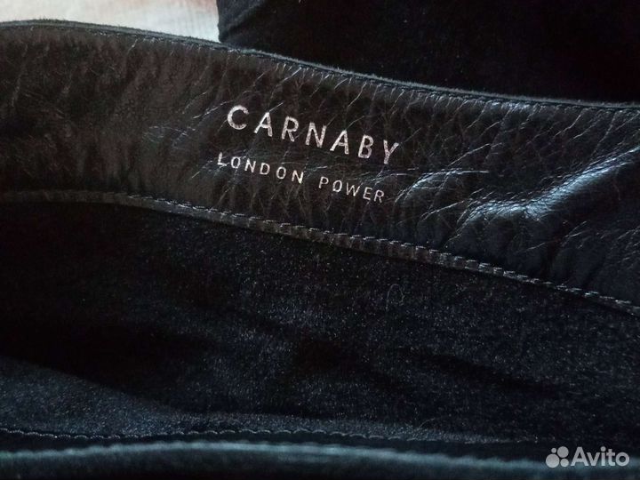 24.5см. Демисезон замша ботфорты Carnaby