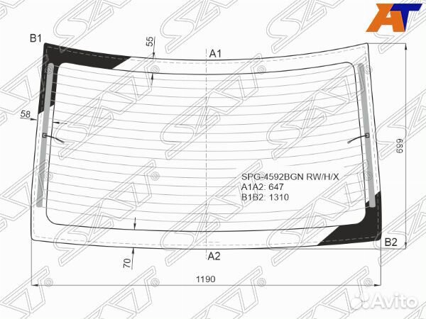 Стекло заднее LADA vesta sport
