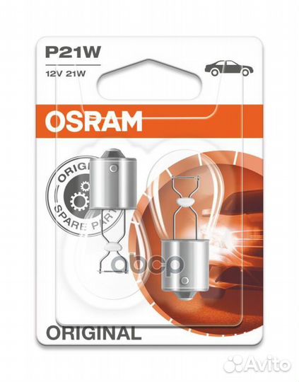 750602B Лампа P21W (21W) BA15s 12V блистер 2шт