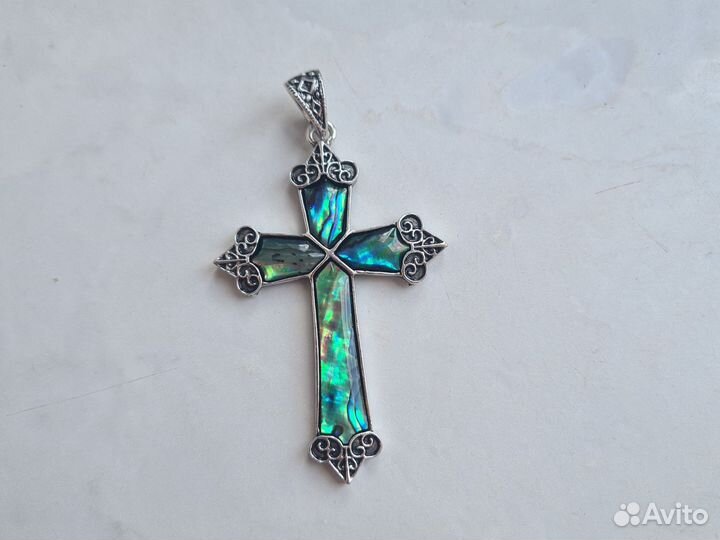 Крестик с гелиотисом, абалон