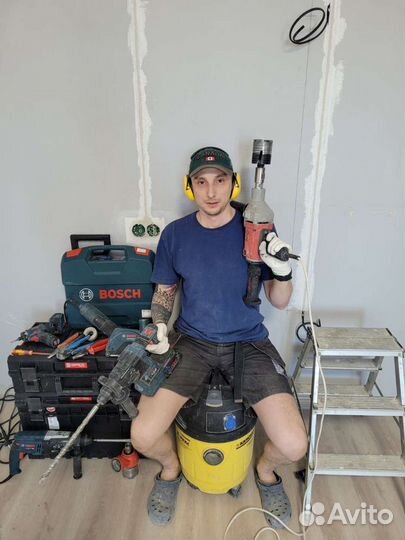 Электрик.Замена электропроводки.Перенос розеток