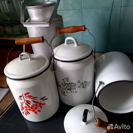 Бидон блюдо эмалированный алюминиевый СССР